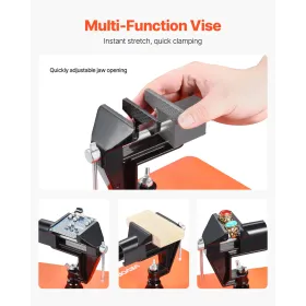 Magnetic Helping Hands Soldering Station, 4 Arms Third Hand Tool, with Vise, 3X LED Magnifying Lamp, 4 PCB Holder & 360 Hot Air 
