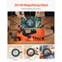 Magnetic Helping Hands Soldering Station, 4 Arms Third Hand Tool, with Vise, 3X LED Magnifying Lamp, 4 PCB Holder & 360 Hot Air 