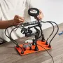 VEVOR Magnetic Helping Hands Loddestation, 4-arms tredjehåndsværktøj, med skruestik, 3X LED-forstørrelseslampe, 4 PCB-holder &