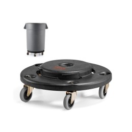 Round papirkurv kan dolly passe 20, 32, 44, 55 gal affaldsbeholder 500 kg