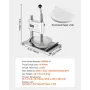 VEVOR Manual Pizza Dough Press Machine, 9.5 inch Pizza Pastry Press Plate, Stainless Steel Bread Presser, Commercial Chapati She