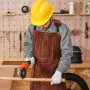 Leather Welding Work Apron, Heavy Duty Cowhide Flame Resistant Welding Apron, Heat-Resistant Blacksmith Welder Aprons with 6 Too