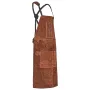 Leather Welding Work Apron, Heavy Duty Cowhide Flame Resistant Welding Apron, Heat-Resistant Blacksmith Welder Aprons with 6 Too