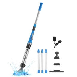 Pool Vacuum 8.5 GPM Rechargeable Pool Cleaner Max. 1H with Extension Pole