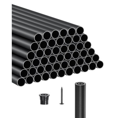 Staircase Balusters 51 Pack 32 In Aluminum Spindles with Screws/Rail Caps