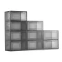 Shoe Storage Boxes, 9 Pack Clear Stackable Shoe Boxes Storage Organizers with Magnetic Door, Fit up to US Size 13, Plastic Sneak