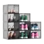 VEVOR Shoe Storage Boxes, 9 Pack Clear Stackable Shoe Boxes Storage Organizers with Magnetic Door, Fit up to US Size 13, Plastic