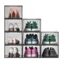 Shoe Storage Boxes, 9 Pack Clear Stackable Shoe Boxes Storage Organizers with Magnetic Door, Fit up to US Size 13, Plastic Sneak