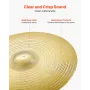 VEVOR Cymbal Pack 3 Pieces Cymbals Drum Set 355/400/505 mm (14 16 20 Inches) Cymbals for Drum