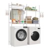 Over Washer and Dryer Storage Shelf Two Row 4 Tiers Washer Rack White