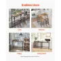 Bar Table, Sturdy Metal Frame High Top Pub Table, Narrow Long Kitchen Dining, Cocktail Counter Bar Height Desk, Easy to Assemble
