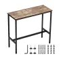 Bar Table, Sturdy Metal Frame High Top Pub Table, Narrow Long Kitchen Dining, Cocktail Counter Bar Height Desk, Easy to Assemble
