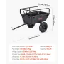 Garden Utility Trailer, 10 Cu. Ft 227 kg, ATV UTV Hauling Trailer, Tow Behind Poly Dump Cart with 16" Tires, Hand Pull or Foot P