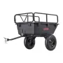 Garden Utility Trailer, 10 Cu. Ft 227 kg, ATV UTV Hauling Trailer, Tow Behind Poly Dump Cart with 16" Tires, Hand Pull or Foot P