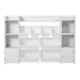 Kids Toy Storage and Bookshelf, 4-Tier Large Toy Storage Organizer with 8 Flexible Plastic Bins, Kids Cubby Cabinet with Bookshe