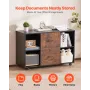 VEVOR 2 Drawer Wooden File Cabinet, Mobile Filing Cabinet with Open Shelves, Lateral Rolling File Storage with Lockable Wheels, 
