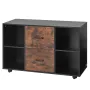2 Drawer Wooden File Cabinet, Mobile Filing Cabinet with Open Shelves, Lateral Rolling File Storage with Lockable Wheels, Modern