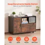VEVOR Wood File Cabinet, Mobile Filing Cabinet with Open Shelves, Lockable Lateral Rolling File Storage with Adjustable Shelves,