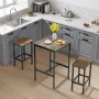 Bar Table, Sturdy Metal Frame High Top Pub Table, Small Kitchen Dining, Cocktail Coffee Counter Bar Height Desk, Easy to Assembl