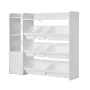 VEVOR Kids Toy Storage and Bookshelf, 4-Tier Toy Storage Organizer with 8 Flexible Plastic Bins, Kids Cubby Cabinet with Bookshe