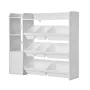 VEVOR Kids Toy Storage and Bookshelf, 4-Tier Toy Storage Organizer with 8 Flexible Plastic Bins, Kids Cubby Cabinet with Bookshe