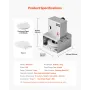 Electric Pizza Dough Press Machine, 6 inch Pizza Pastry Press Plate, Stainless Steel Bread Presser, Adjustable Thickness Commerc