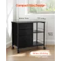 Metal File Cabinet, Mobile Filing Cabinet with 3 Fabric Drawers and 2 Open Shelves, Wooden Vertical Filing Storage Cabinets with