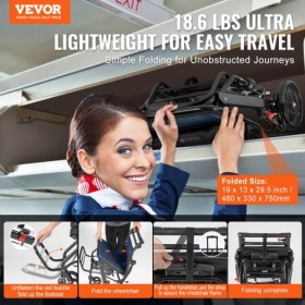 Rullestolaluminiumslegering Transportstol Foldbar 15,75-i W Sæde 220 kg