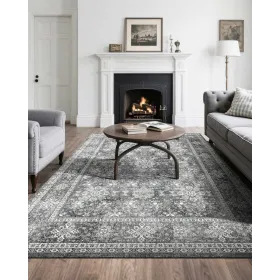 Area Rug, 8 x 10 ft Large Washable Rug, Non-Slip and Tear-Resistant Soft Carpet, Pet & Child Friendly Vintage Area Rugs, Indoor 
