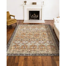 Area Rug, 8 x 10 ft Large Washable Rug, Non-Slip and Tear-Resistant Soft Carpet, Pet & Child Friendly Vintage Area Rugs, Indoor 