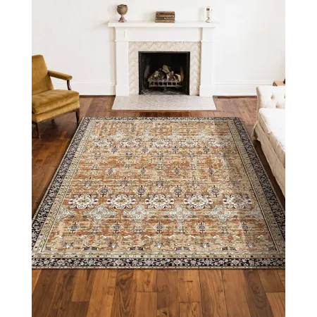 VEVOR Area Rug, 8 x 10 ft Large Washable Rug, Non-Slip and Tear-Resistant Soft Carpet, Pet & Child Friendly Vintage Area Rugs, I
