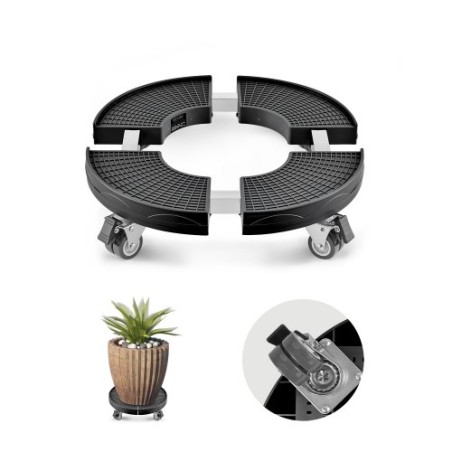 Trash Can Dolly with Wheels 15-22.8 in Adjustable Round Furniture Dolly