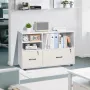 2 Drawer Wooden File Cabinet, Mobile Filing Cabinet with Open Shelves, Lockable Lateral Rolling File Storage with Adjustable She