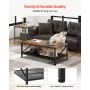 3 Pieces Living Room Table Sets, 105 cm Industrial Coffee Table with 2 Square End Side Tables, Easy Assembly Coffee and End Tabl