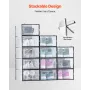 VEVOR Shoe Storage Boxes, 12 Pack Stackable Shoe Boxes Storage Organizers, Fit up to US Size 11, Plastic Modular Space Saving Sn