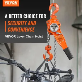 Manual Lever Chain Hoist, 3/4 Ton 1650 lbs Capacity 5 FT Come Along, G80 Galvanized Carbon Steel with Weston Double-Pawl Brake,