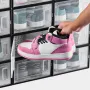 Shoe Storage Boxes, 12 Pack Stackable Shoe Boxes Storage Organizers, Fit up to US Size 11, Plastic Modular Space Saving Sneaker 