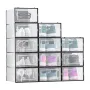 VEVOR Shoe Storage Boxes, 12 Pack Stackable Shoe Boxes Storage Organizers, Fit up to US Size 11, Plastic Modular Space Saving Sn
