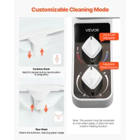 VEVOR Bidet Attachment for Toilet, Hot & Cold Non-Electric Water Sprayer - Dual Retractable Nozzles, Adjustable Water Pressure, 