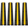 4 pakke med 1-kanals gummi kabelbeskytter ramper kraftig 18000 kg belastning kapacitet kablet ledningskord rampe hastighed bump