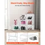 Shoe Storage Boxes, 6 Pack Clear Stackable Shoe Boxes Storage Organizers with Magnetic Door, Fit up to US Size 13, Plastic Sneak