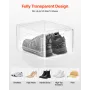 Shoe Storage Boxes, 6 Pack Clear Stackable Shoe Boxes Storage Organizers with Magnetic Door, Fit up to US Size 13, Plastic Sneak