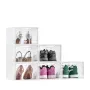 Shoe Storage Boxes, 6 Pack Clear Stackable Shoe Boxes Storage Organizers with Magnetic Door, Fit up to US Size 13, Plastic Sneak
