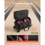 VEVOR Bowling Ball Bag, 2 Ball Double Roller Bowling Bag med hjul, med et separat rum til sko (op til US størrelse