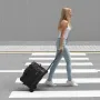 Bowling Ball Bag, 2 Ball Double Roller Bowling Bag with Wheels, Featuring a Separate Compartment for Shoes (Up To US Size 16) & 