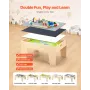 VEVOR Multi-Purpose Activity Play Table, 290 Building Bricks and 30-Piece Wooden Train Set Railway, Vehicles, Tracks and Accesso