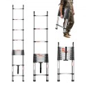 Telescoping Ladder Stainless Steel Extension Step 16.5ft Portable Ladders