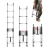 Telescoping Ladder Stainless Steel Extension Step 16.5ft Portable Ladders