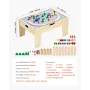 VEVOR Multi-Purpose Activity Play Table, 290 Building Bricks and 30-Piece Wooden Train Set Railway, Vehicles, Tracks and Accesso