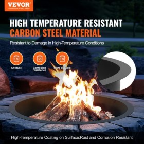 Fire Pit Ring Round 40â€ Outer 36â€ Inner Steel Liner DIY Campfire Firepit